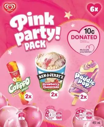 IGA Streets Pink Party Ice Cream 6 Pack offer