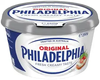 IGA Philadelphia Cream Cheese Spreadable Tub or Block 250g Selected Varieties offer