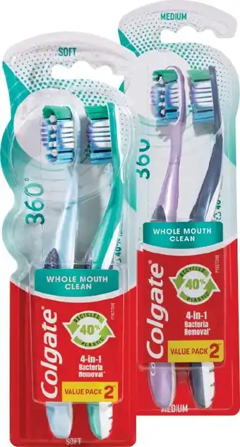 IGA Colgate 360° Toothbrush 2 Pack Selected Varieties offer