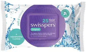 IGA Swisspers Facial Wipes 25 Pack Selected Varieties offer