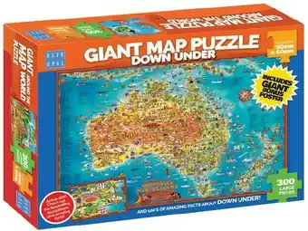 BIG W Blue Opal 300-Piece Down Under Giant Map Puzzle offer
