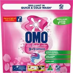 IGA OMO 3 in 1 Laundry Capsules with Comfort McGrath 17 Pack offer