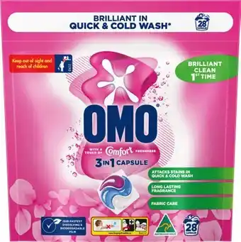 IGA OMO 3 in 1 Laundry Capsules with Comfort McGrath 17 Pack offer