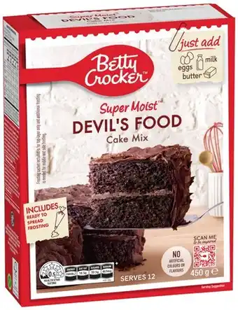 IGA Betty Crocker Cake 450g or Cupcake Mix 370g Selected Varieties offer