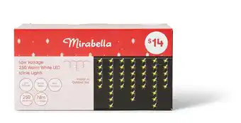 BIG W Mirabella 7.8m 250 led 3.75w low voltage icicle lights offer