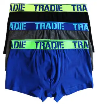 BIG W Tradie 3-pack boys trunks sizes 4/6 - 14/16 - brite blue offer
