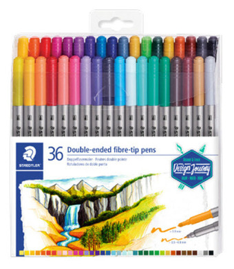 Staedtler double-ended fibre-tip pens 36 pack