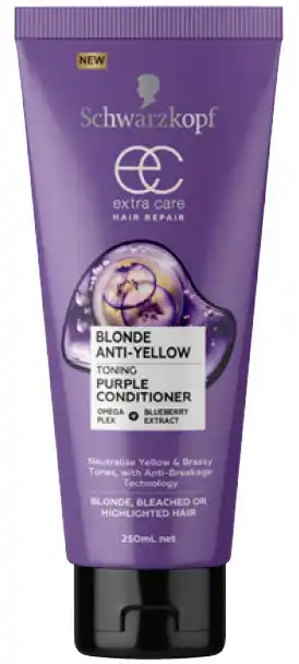 BIG W Schwarzkopf extra care blonde anti-yellow toning purple conditioner 250ml offer