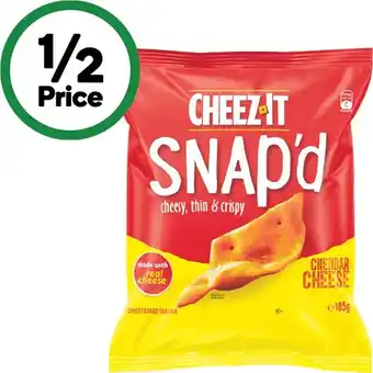 Woolworths Cheez It Snap’d Cheesy Baked Snacks 185g offer