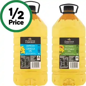 Woolworths Farmers Harvest Canola or Vegetable Oil 4 Litre offer