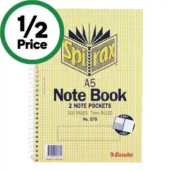 Woolworths Spirax 570 Notebook Pocket A5 200 Pages offer