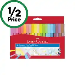 Woolworths Faber-Castell Connector Pen Colour Markers Pastel & Neon Assorted Pk 20 offer