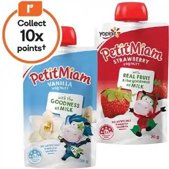 Woolworths Yoplait Petit Miam Kids Yoghurt Pouch 70g offer