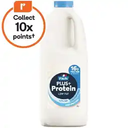 Woolworths Pauls Plus Protein Low Fat Milk 2 Litre offer