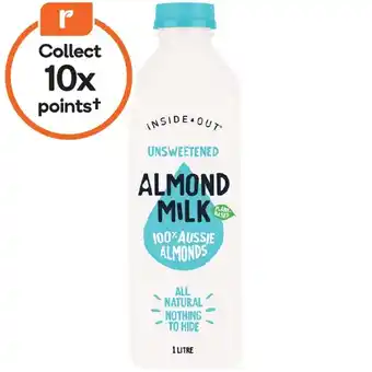 Woolworths Inside Out Unsweetened Almond or Oat Milk 1 Litre offer