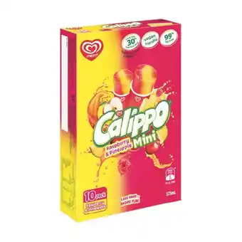 Woolworths Streets Cyclone 688ml Pk 8 or Streets Calippo 575ml Pk 10 offer