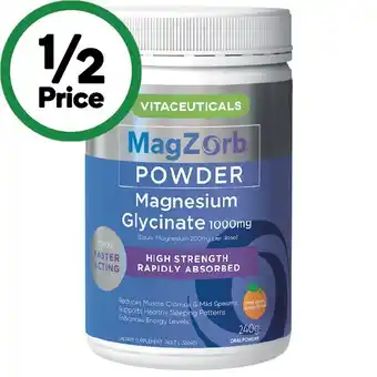 Woolworths Vitaceuticals Magzorb Magnesium Glycinate 1000mg Powder 240g offer