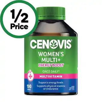 Woolworths Cenovis Women’s Multi + Energy Boost Capsules Pk 100 offer