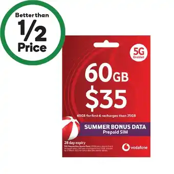 Woolworths Vodafone $35 Starter Pack offer