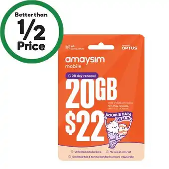 Woolworths Amaysim $22 Starter Pack offer