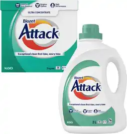 Coles Biozet Attack Regular Laundry Liquid 2 Litre or Powder 2kg offer