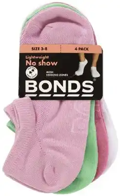 Coles Bonds Women's Logo Lightweight No Show 4 Pack offer