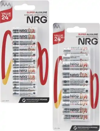 Coles NRG Batteries AA or AAA 24 Pack offer