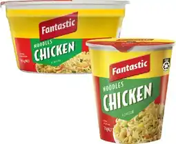 Coles Fantastic Noodle Cup or Bowl 70g-85g offer