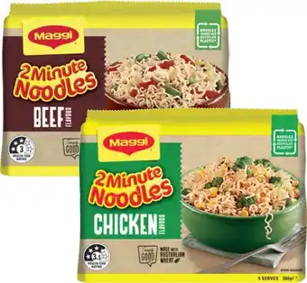 Coles Maggi 2 Minute Noodles 5 Pack 325g-380g offer