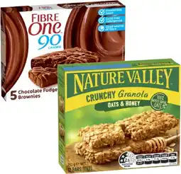 Coles Fibre One Bars or Snacks 100g-120g or Nature Valley Bars 252g offer