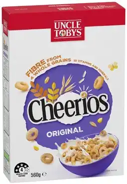 Coles Uncle Tobys Cheerios 450g-560g offer