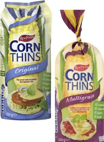 Coles Real Foods Corn Thins 125g-150g offer