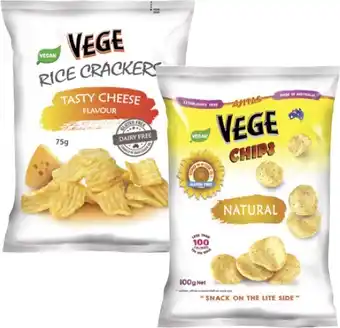 Coles Vege Chips 100g or Rice Crackers 75g offer