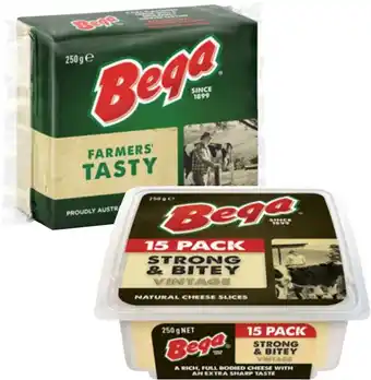 Coles Bega Cheese Block, Grated or Slices 250g offer