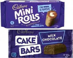 Coles Cadbury Cake Bars or Rolls 105g-130g offer