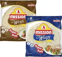 Coles Mission Wraps 8 Pack 567g offer