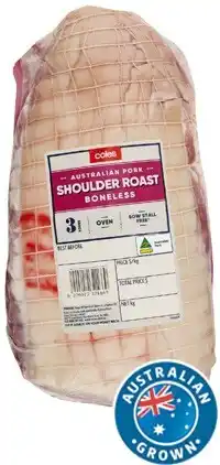 Coles Coles Australian Pork Shoulder Roast Boneless offer