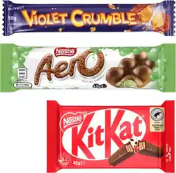 Coles Nestlé Chocolate Bar 35g-50g or Violet Crumble Chocolate Bar 50g offer