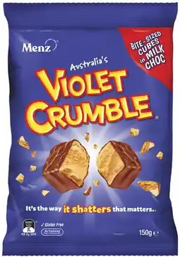 Coles Violet Crumble Choc Honeycomb 120g-150g offer