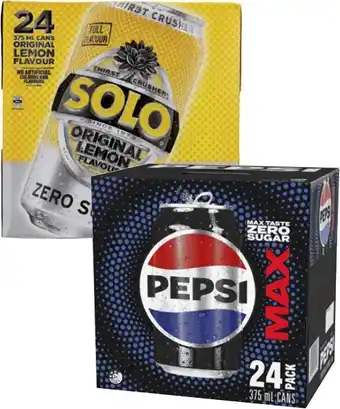 Coles Pepsi Max or Solo Soft Drink 24x375mL offer