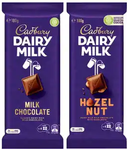 Coles Cadbury Dairy Milk Block Chocolate 150g-190g offer