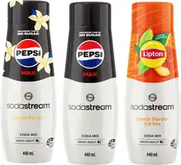 Coles Sodastream Pepsico or Lipton Syrup 440mL offer