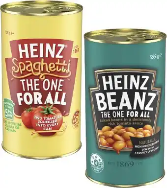 Coles Heinz Baked Beanz or Spaghetti 535g-555g offer