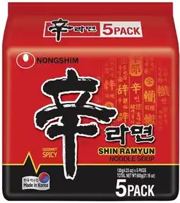 Coles Nongshim Shin Ramyun Noodles 5 Pack 600g offer