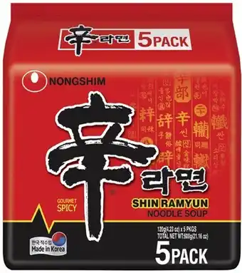 Coles Nongshim Shin Ramyun Noodles 5 Pack 600g offer