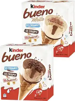 Coles Kinder Bueno Frozen Dessert Cones 4 Pack 254g offer