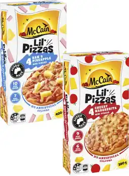 Coles McCain Lil Pizza 4 Pack 380g-400g offer