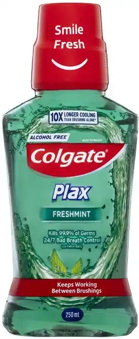 Coles Colgate Plax Fresh Mint Mouthwash 250mL offer