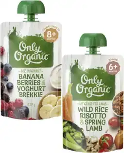 Coles Only Organic 4+ Months, 6+ Months or 8+ Months Baby Food Pouch 120g offer