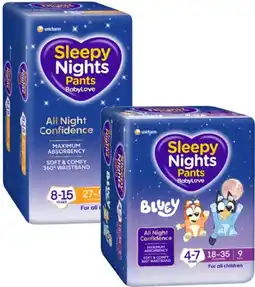 Coles BabyLove Sleepy Night Pants 8 Pack or 9 Pack offer